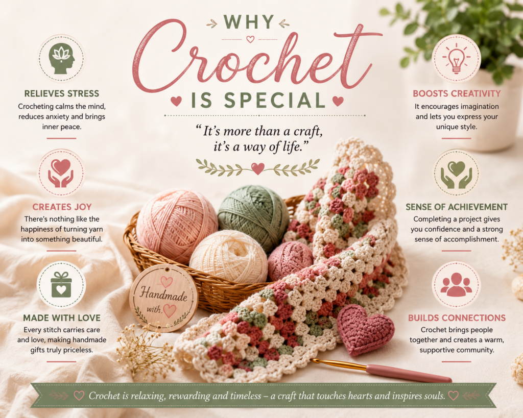 learning crochet is stress relieve and gifting handmade own crochet is special