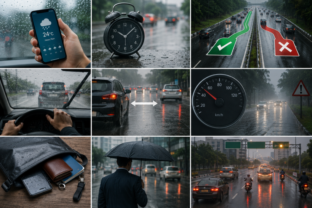 cautions and safety tips from traffic problems in Hyderabad during monsoon