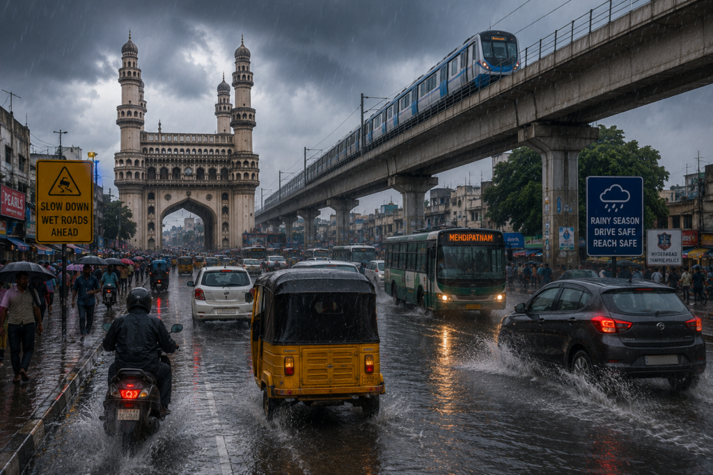 during checking whether conditions, finding fastest routes, planning helps to overcome traffic problems in Hyderabad